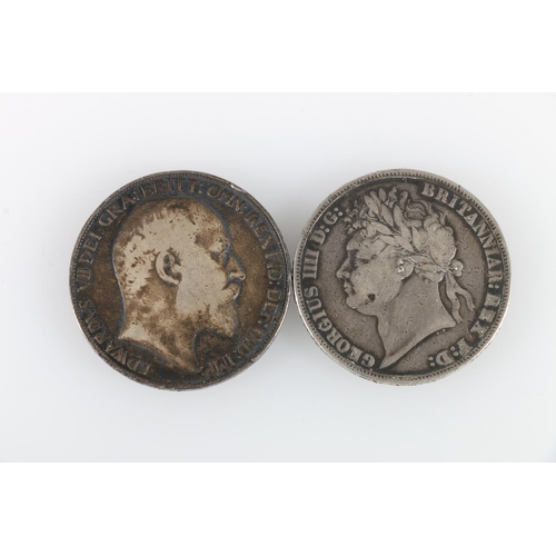 274 - UNITED KINGDOM George IV (1820-1830) silver crown 1821 Secundo and Edward VII (1901-1910) silver cro... 