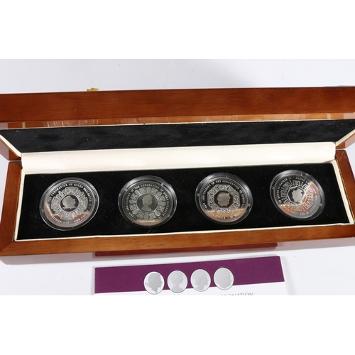 282 - The 60th Anniversary of the Coronation of Queen Elizabeth II Pure Silver Crown Set comprising four T... 