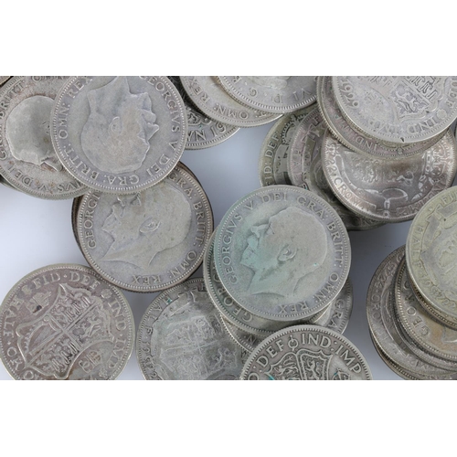 291 - UNITED KINGDOM 500 grade silver (1920-1946) to include 71 half crowns, 985g gross.