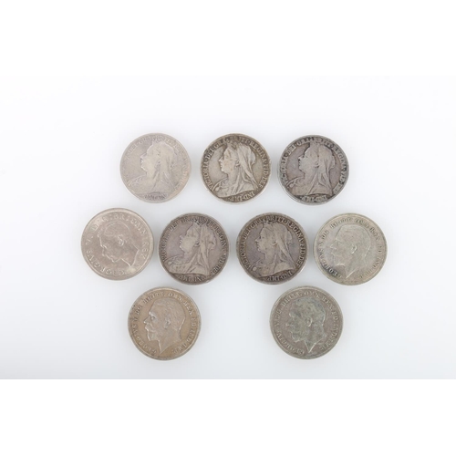 302 - UNITED KINGDOM George III (1760-1820) silver crown (date not visible), half crowns 1817 x2, George I... 