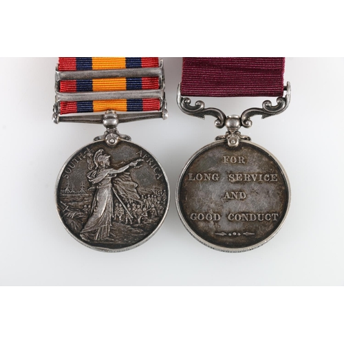 657 - Medals of 2663 Colour Sergeant H Orrick of the Highland Light Infantry comprising an Anglo- Boer war... 