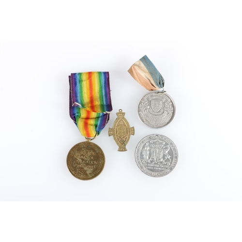 668 - Medals of Major A F Cole comprising WWI Victory medal [MAJOR A F COLE], King George V Burgh of Leith... 