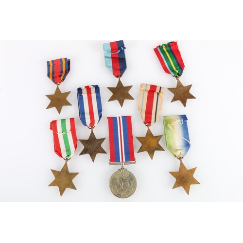 674 - Eight WWII medals including war medal, 1939-1945 star, France & Germany star, Italy star, Africa sta... 