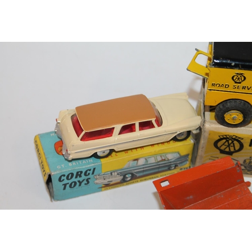 16 - Corgi Toys diecast model vehicles to include 210 Citroen DS19 boxed and 219 Plymouth Sports Suburban... 