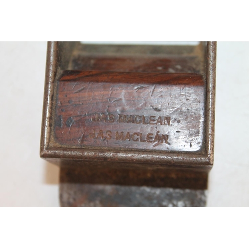 210 - Mathieson of Edinburgh wood working plane of unusual box design with extended D foot plate, 27cm lon... 