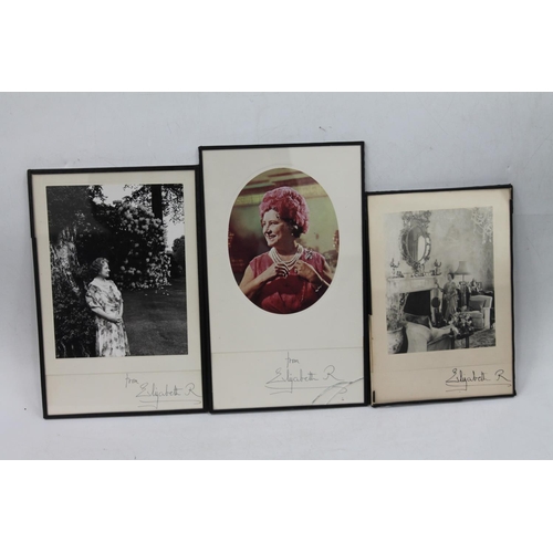 227 - Photographic print of the Queen Mother in a garden, signed 