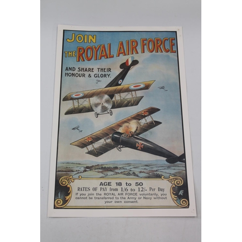 905 - Join the Royal Air Force and Share Their Honour and Glory poster, sheet size 76cm x 50cm.