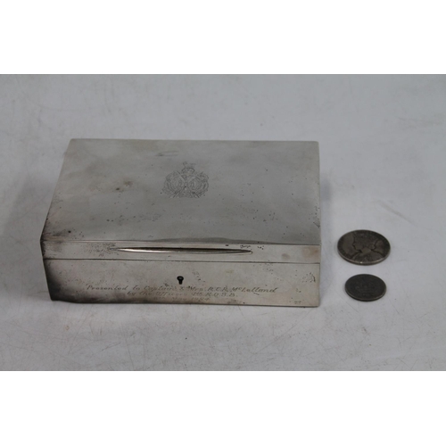 918 - King's Own Scottish Borderers interest, a Victorian silver cigarette box by William Frederick W... 