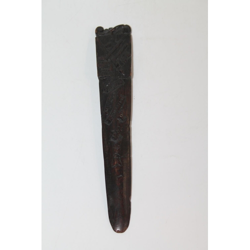 927 - Provincial oak letter opener made from oak from Winchester Cathedral, the handle bearing the crossed... 