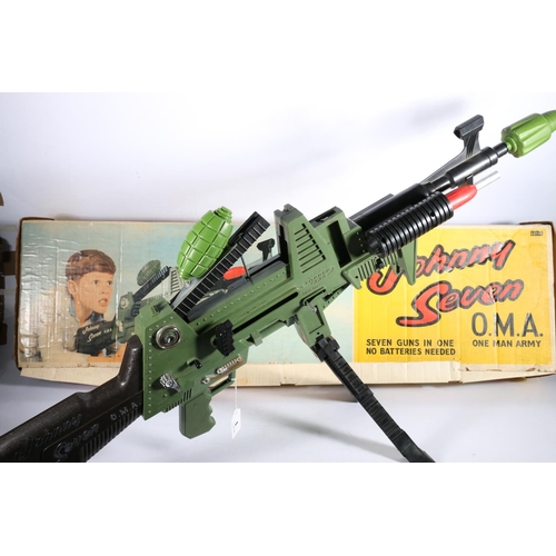 1 - Deluxe Topper Ltd 6025 Johnny Seven OMA One Man Army 'seven guns in one' battery operated toy gun, b... 
