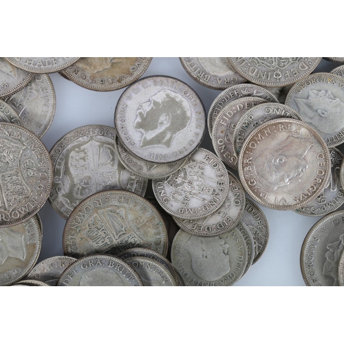 315 - UNITED KINGDOM 500 grade silver (1920-1946) to include 30 half crowns including a 1930, 29 florins a... 