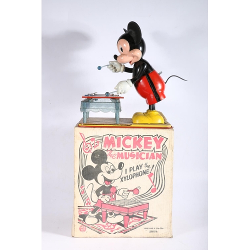 8 - Mickey The Musician 'I Play the Xylophone' clockwork automaton by Louis Marx and Co Ltd of Swansea, ... 