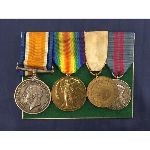 618 - Medals of S L Carus-Wilson of the Volunteer Aid Detachment comprising WWI war medal and Victory meda... 