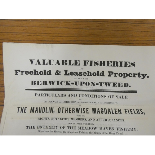 116 - Documents & Ephemera - Berwick upon Tweed. 1841. Good 11pp Sale Particulars for valuable fisheri... 