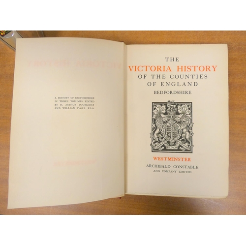 138 - Victoria History.  The County of Bedford. 3 vols. plus Index vol. Illus. Folio. Orig. red cloth. Ex ... 