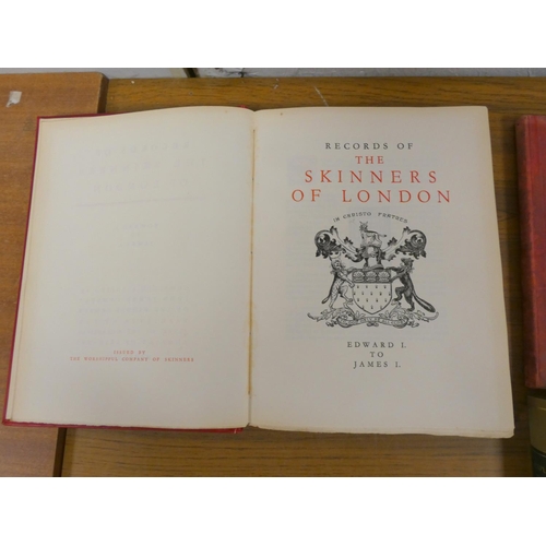 143 - LAMBERT JOHN J. (Ed).  Records of the Skinners of London. Rubricated text & col. facsimile plate... 