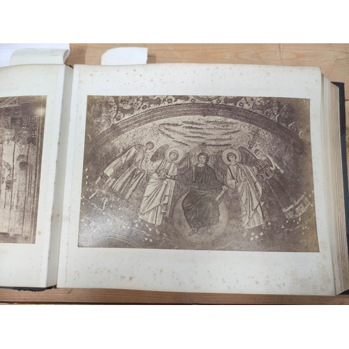 35 - Photographs. Europe. Dark half morocco oblong quarto album cont. approx. 90 plate size & other p... 