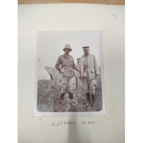38 - Photographs. South Africa. Military. 8th Hussars. Rubbed dark half morocco oblong album, 