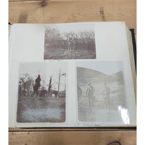 12 - Photographs.  Howard Family. Dark half morocco oblong quarto album cont. approx. 120 photographs inc... 