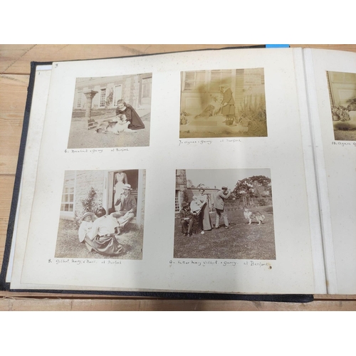 12 - Photographs.  Howard Family. Dark half morocco oblong quarto album cont. approx. 120 photographs inc... 