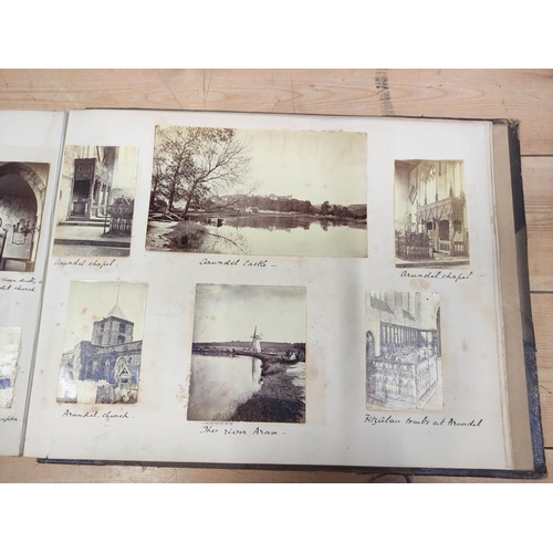 14 - Photographs. Various. Oblong folio album, worn cond., cont. approx. 100 photographs, various sizes, ... 