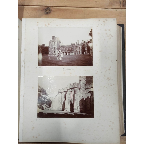 5 - Photographs. Howard Family & Places. Rubbed half morocco album containing approx. 140 photograph... 