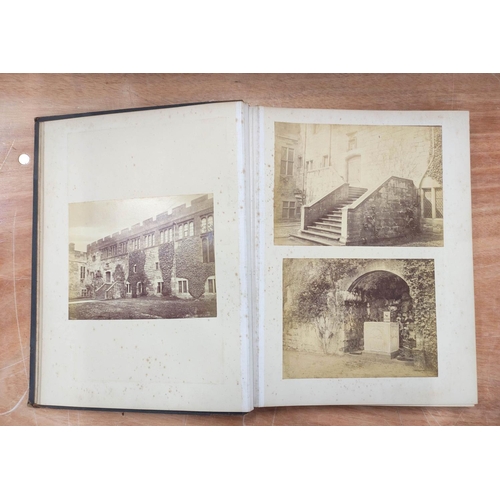 48 - Photographs. Photograph album containing four views of Naworth Castle, possibly taken by George Howa... 
