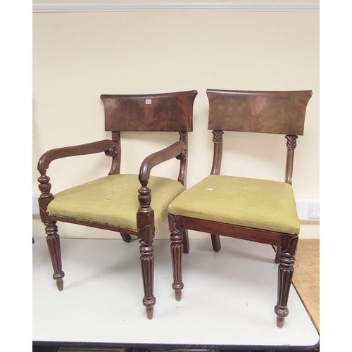 418 - Set of six Victorian mahogany dining chairs, in the manner of Gillows, comprising five side chairs a... 