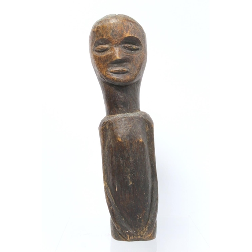 368 - Two African carved wooden half torso figures, 39cm and 27cm high.