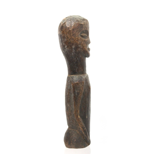 368 - Two African carved wooden half torso figures, 39cm and 27cm high.