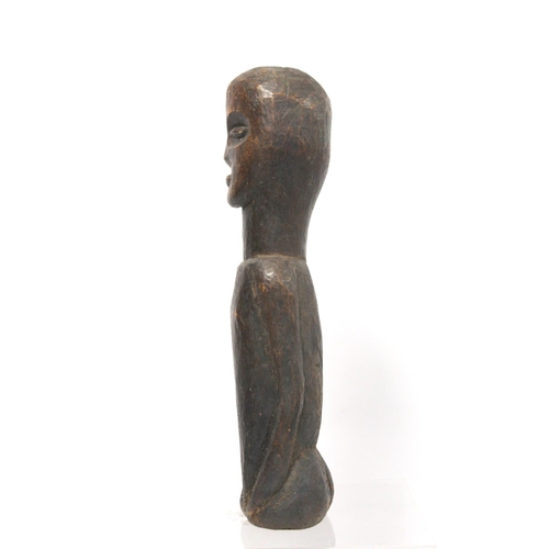 368 - Two African carved wooden half torso figures, 39cm and 27cm high.