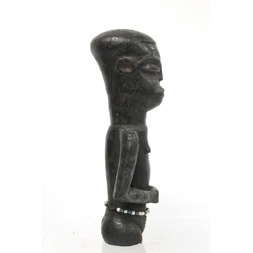 368 - Two African carved wooden half torso figures, 39cm and 27cm high.