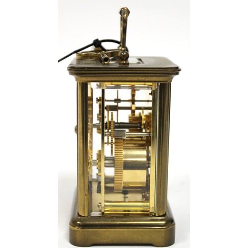 184 - Matthew Norman, London, carriage clock with alarm striking on a bell, the principal dial above a sub... 