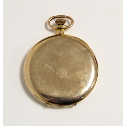 184A - Grosvenor Swiss keyless lever dress watch with silvered dial in 9ct gold openface case, 1930.