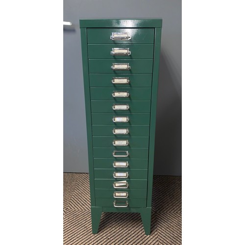 514 - Metal green multi drawer cabinet