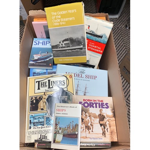 397 - Box of books, mainly on shipbuilding including the Clyde 