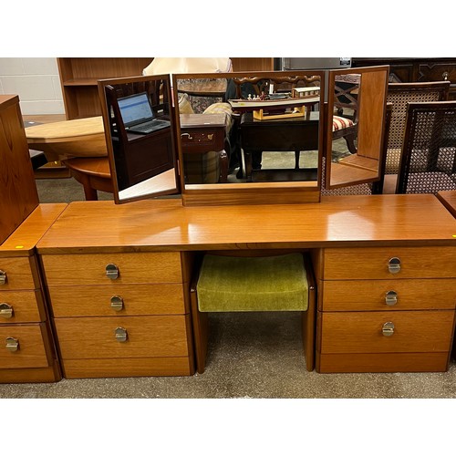 618 - Teak five piece Stag bedroom suite