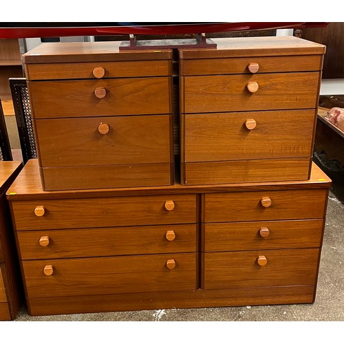 621 - Three teak Stag chests of drawers