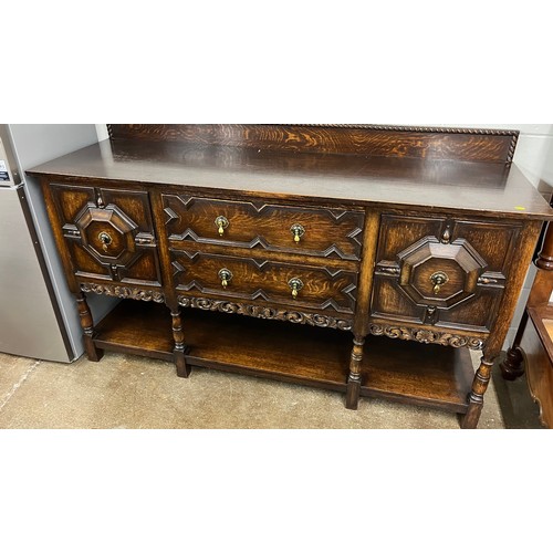 625 - Oak sideboard,drop leaf table & 5 dining chairs 