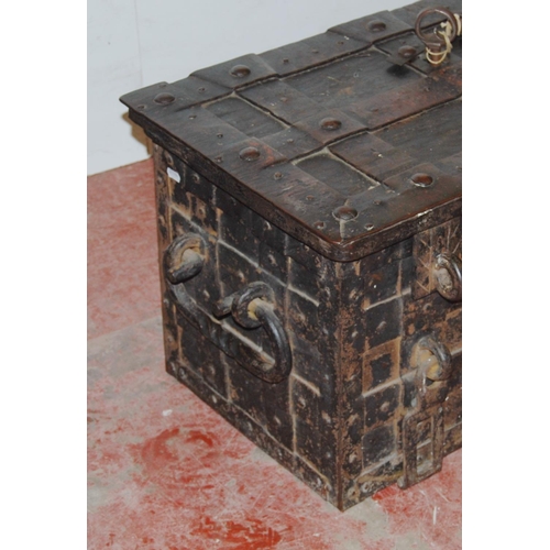 17th century iron Armada chest of German origin probably