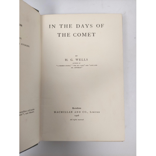 108 - WELLS H. G.  3 vols. in orig. green cloth incl. 1st eds. of In the Days of the Comet, 1906 & The... 