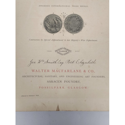 111 - MACFARLANE WALTER & CO.  Illustrated Catalogue of Macfarlane's Castings. Vol. 2. Litho frontis &... 