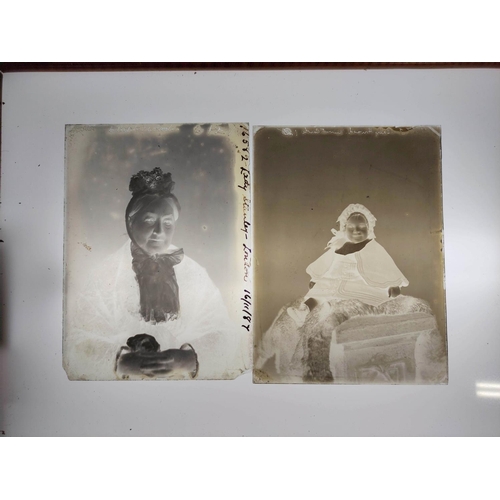 87 - Box of glass photographic negatives relating to the Howard family, some depicting Rosalind Howard &a... 