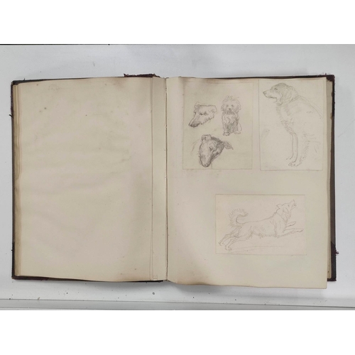 66 - Scrap & Sketch Book belonging to George Howard, 9th Earl, containing sketches of hands and feet,... 