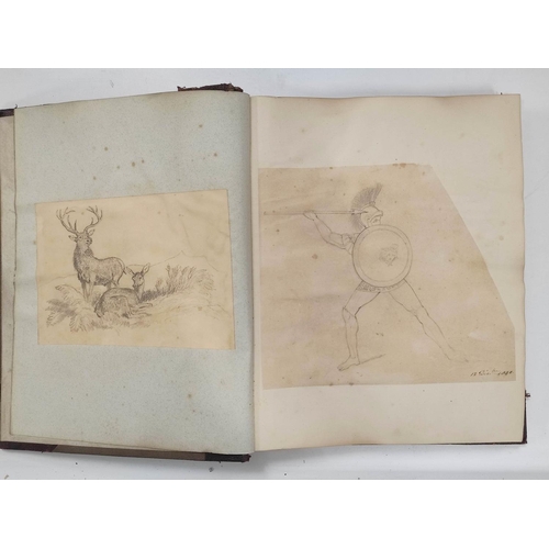 66 - Scrap & Sketch Book belonging to George Howard, 9th Earl, containing sketches of hands and feet,... 