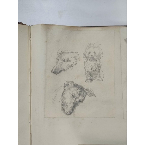 66 - Scrap & Sketch Book belonging to George Howard, 9th Earl, containing sketches of hands and feet,... 