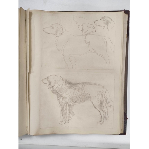 66 - Scrap & Sketch Book belonging to George Howard, 9th Earl, containing sketches of hands and feet,... 