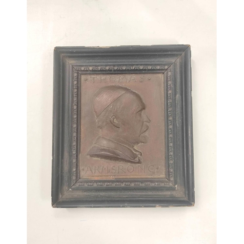 69 - Framed bronze relief portrait by George Howard of Thomas Armstrong (1832 - 1911) (a close friend of ... 