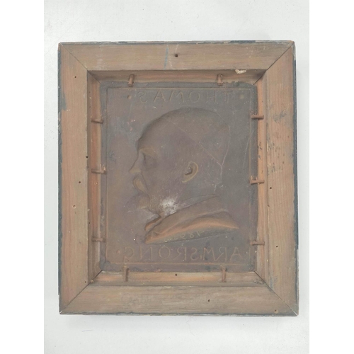 69 - Framed bronze relief portrait by George Howard of Thomas Armstrong (1832 - 1911) (a close friend of ... 