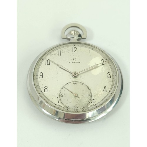 40A - Omega Cal 38.5LT1 pocket watch in stainless steel 45mm case dated 1939. Good working order.